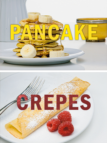 pancake and crepes with type